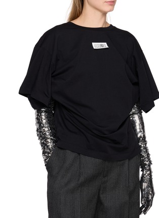  - MM6 MAISON MARGIELA - Gloves Attached Cotton Jersey T-Shirt