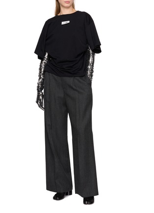 Figure View - Click To Enlarge - MM6 MAISON MARGIELA - Gloves Attached Cotton Jersey T-Shirt
