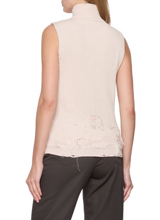 Back View - Click To Enlarge - MM6 MAISON MARGIELA - Distressed Rib Zip Gilet
