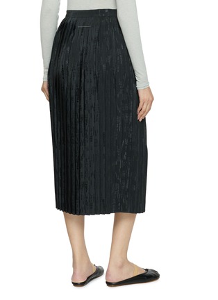 Back View - Click To Enlarge - MM6 MAISON MARGIELA - Jacquard Logo Pleated Midi Skirt