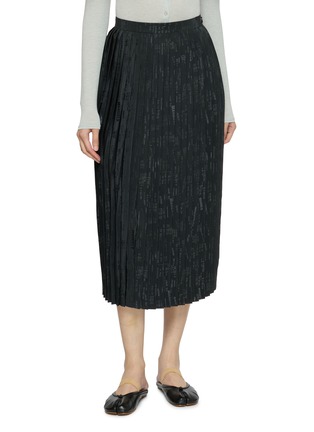 Main View - Click To Enlarge - MM6 MAISON MARGIELA - Jacquard Logo Pleated Midi Skirt