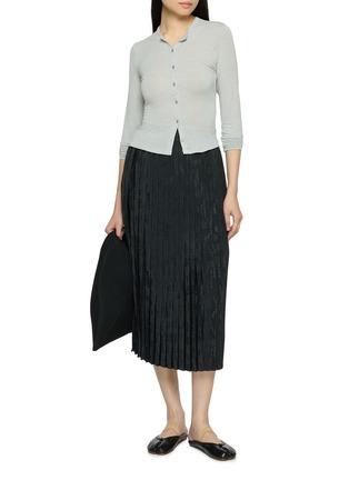 Figure View - Click To Enlarge - MM6 MAISON MARGIELA - Jacquard Logo Pleated Midi Skirt