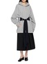Figure View - Click To Enlarge - MM6 MAISON MARGIELA - Gloves Attached Hooded Cotton Sweatshirt Dress