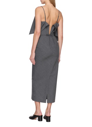 Back View - Click To Enlarge - MM6 MAISON MARGIELA - Sleeveless Two Way Folded Wool Blend Maxi Dress