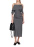 Figure View - Click To Enlarge - MM6 MAISON MARGIELA - Sleeveless Two Way Folded Wool Blend Maxi Dress