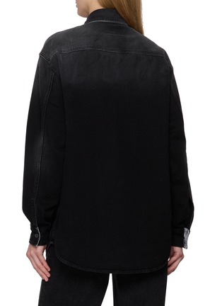 Back View - Click To Enlarge - MM6 MAISON MARGIELA - Long Sleeve Cotton Denim Shirt