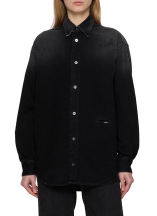 Main View - Click To Enlarge - MM6 MAISON MARGIELA - Long Sleeve Cotton Denim Shirt