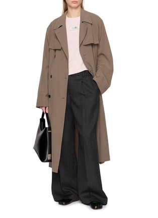 Figure View - Click To Enlarge - MM6 MAISON MARGIELA - Numeric Logo Tab Cotton Jersey T-Shirt