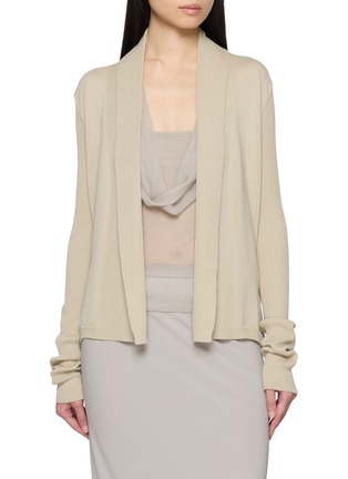 Main View - Click To Enlarge - RICK OWENS  - Naska Ribbed Wool Knit Cardigan