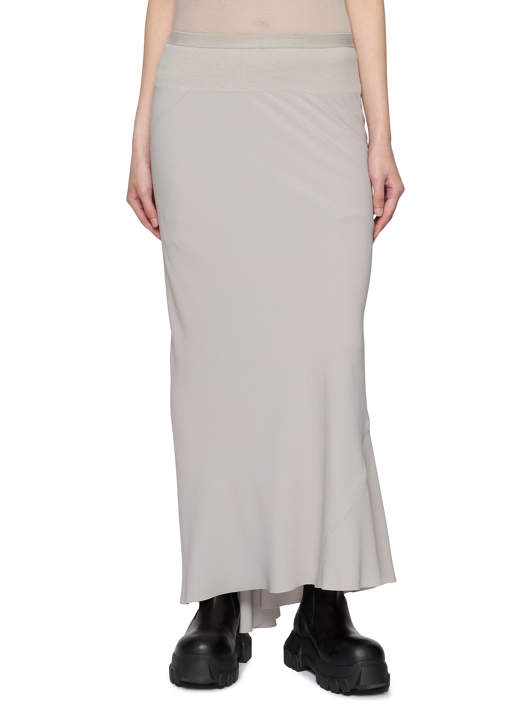 RICK OWENS | Bias Cut Bifabric Waistband Maxi Skirt | Women | Lane