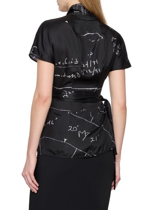 Back View - Click To Enlarge - RICK OWENS  - Scribble Print Wrap Top