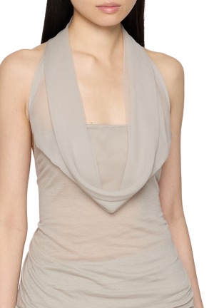  - RICK OWENS  - Sunburn Sleeveless Halterneck Cowl Neck Sheer Top