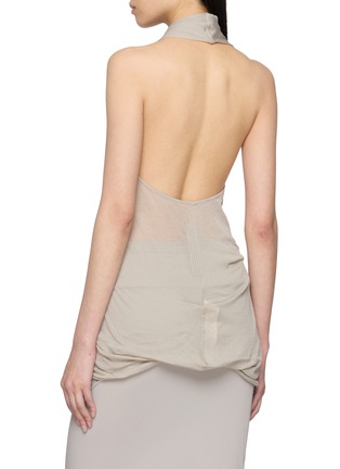 Back View - Click To Enlarge - RICK OWENS  - Sunburn Sleeveless Halterneck Cowl Neck Sheer Top