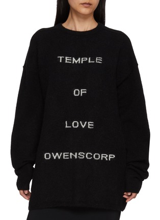Main View - Click To Enlarge - RICK OWENS  - Temple Of Love Logo Crewneck Knit Top