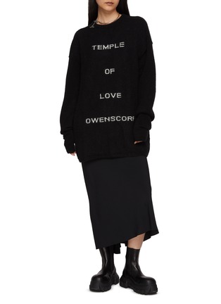 Figure View - Click To Enlarge - RICK OWENS  - Temple Of Love Logo Crewneck Knit Top