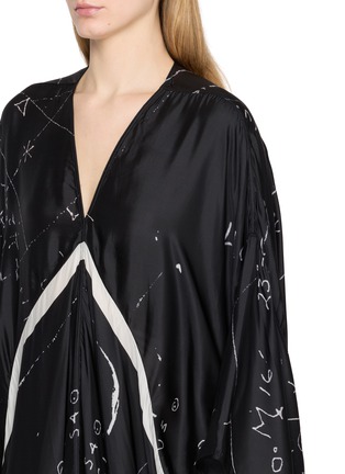  - RICK OWENS  - Tommykite Wide Sleeve Scribble Print Dress