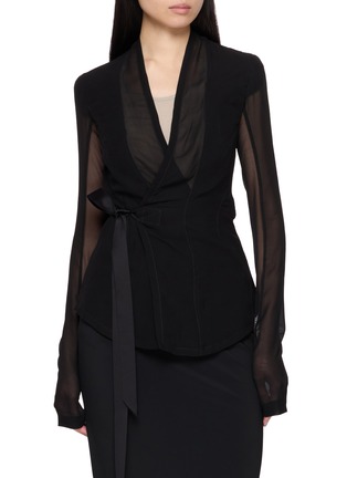 Main View - Click To Enlarge - RICK OWENS  - Hollywood Belted Jacket