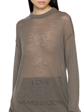  - RICK OWENS  - Long Sleeve Temple Of Love Sheer Knit Top