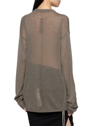 Back View - Click To Enlarge - RICK OWENS  - Long Sleeve Temple Of Love Sheer Knit Top