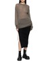 Figure View - Click To Enlarge - RICK OWENS  - Long Sleeve Temple Of Love Sheer Knit Top