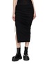 RICK OWENS  Ruched Side Cotton Midi Skirt