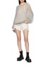 Figure View - Click To Enlarge - RICK OWENS  - Long Sleeve Sheer Hooded Ribbed Knit Top
