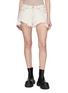 RICK OWENS  Bias Cut Off Frayed Shorts