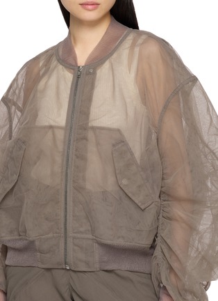  - RICK OWENS  - Sheer Gathered Sleeve Bomber Jacket