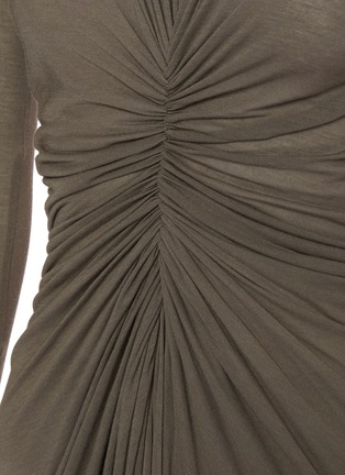  - RICK OWENS  - Long Sleeve Ruched Front V-Neck Top