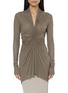 Main View - Click To Enlarge - RICK OWENS  - Long Sleeve Ruched Front V-Neck Top