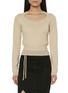 Main View - Click To Enlarge - RICK OWENS  - Cutout Neck Fitted Wool Knit Top
