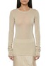 Main View - Click To Enlarge - RICK OWENS  - Long Sleeve Crewneck Sheer Ribbed Cotton T-Shirt