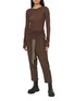 Figure View - Click To Enlarge - RICK OWENS  - Long Sleeve Crewneck Sheer Ribbed Cotton T-Shirt