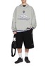 Figure View - Click To Enlarge - BALENCIAGA - Crest Embroidered Cotton Fleece Sweatshorts