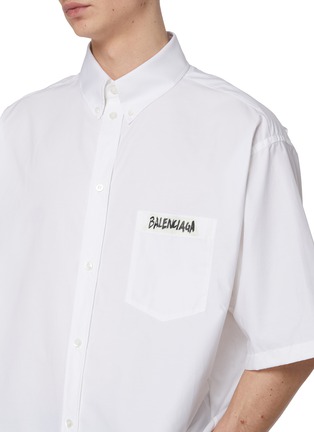  - BALENCIAGA - Logo Embroidered Regenerative Cotton Poplin Shirt