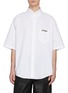BALENCIAGA Logo Embroidered Regenerative Cotton Poplin Shirt