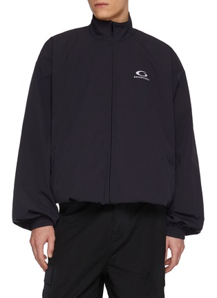 Main View - Click To Enlarge - BALENCIAGA - Cropped Sport Logo Track Jacket