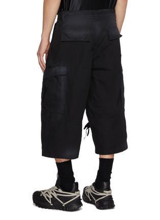 Back View - Click To Enlarge - BALENCIAGA - Ripstop Wide Leg Cropped Cotton Cargo Pants