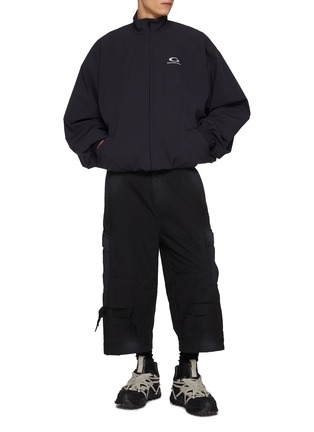 Figure View - Click To Enlarge - BALENCIAGA - Ripstop Wide Leg Cropped Cotton Cargo Pants