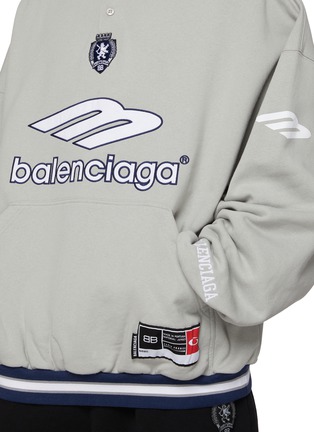  - BALENCIAGA - 3B Football Cotton Fleece Polo Hoodie