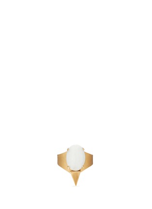 Main View - Click To Enlarge - ELA STONE - 'Marla' milky jade brass spike ring