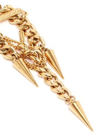 Detail View - Click To Enlarge - ELA STONE - 'Pamela' curb chain spike drop earrings