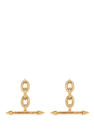 Main View - Click To Enlarge - ELA STONE - 'Rocca' chain link arrow earrings