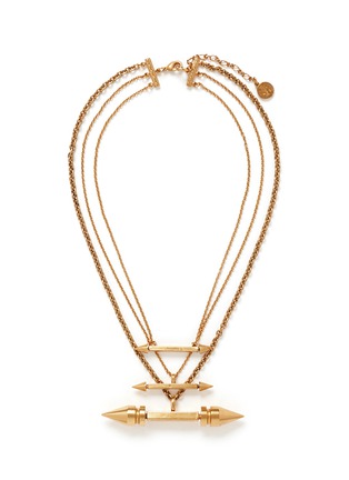 Main View - Click To Enlarge - ELA STONE - 'Rocca' arrow spike tier necklace