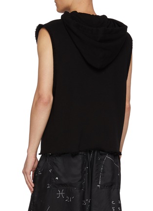 Back View - Click To Enlarge - RICK OWENS  - Sleeveless Heavyweight Cotton Hoodie