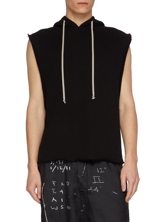 Main View - Click To Enlarge - RICK OWENS  - Sleeveless Heavyweight Cotton Hoodie