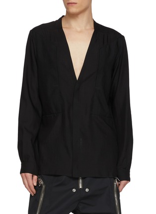 Main View - Click To Enlarge - RICK OWENS  - Larry Fogpocket Wool Shirt