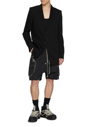Figure View - Click To Enlarge - RICK OWENS  - High Twist Wool Tailored Blazer