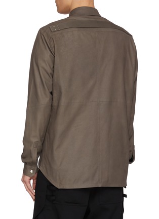 Back View - Click To Enlarge - RICK OWENS  - Lightweight Leather Outershirt Jacket