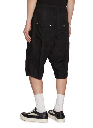 Back View - Click To Enlarge - RICK OWENS  - Bela Pods Exposed Zip Leather Shorts